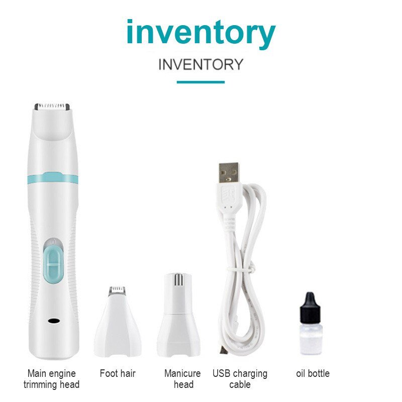 Multifunction 3 IN 1 Pet Grooming Machine Dog Cat Hair Trimmer Pets Clippers Nail Grinding & Foot Hair Trimmer USB Rechargeable - Image 4