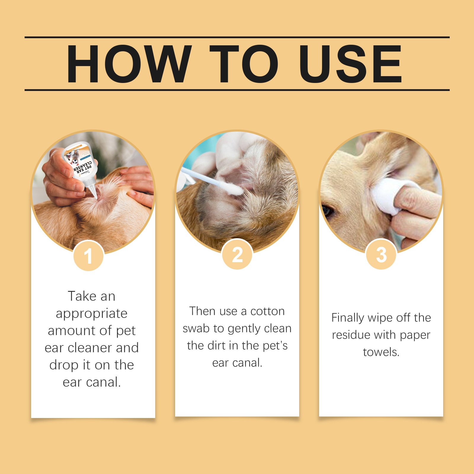 Yegbong Pet Ear Cleaner All-Purpose Ear Cleaning Dirt Cleaning Solution For Cats And Dogs - Image 6